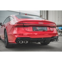 Диффузор заднего бампера с имитацией насадок на Audi A7 C8 S-Line